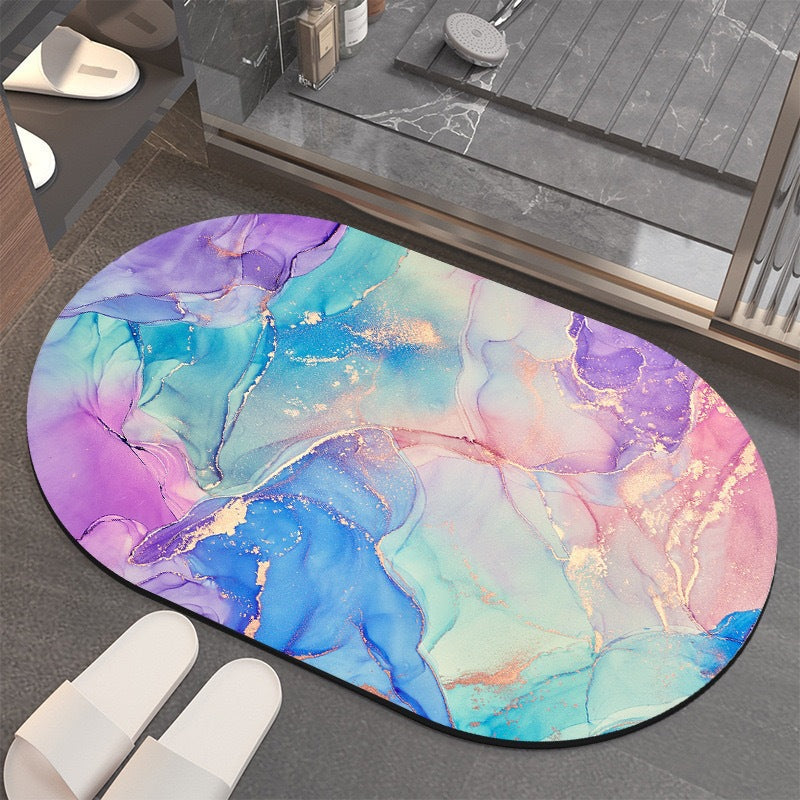 accessible luxury marble diatom mud floor mat bathroom absorbent mat quick-drying non-slip foot mat bathroom entrance floor mat