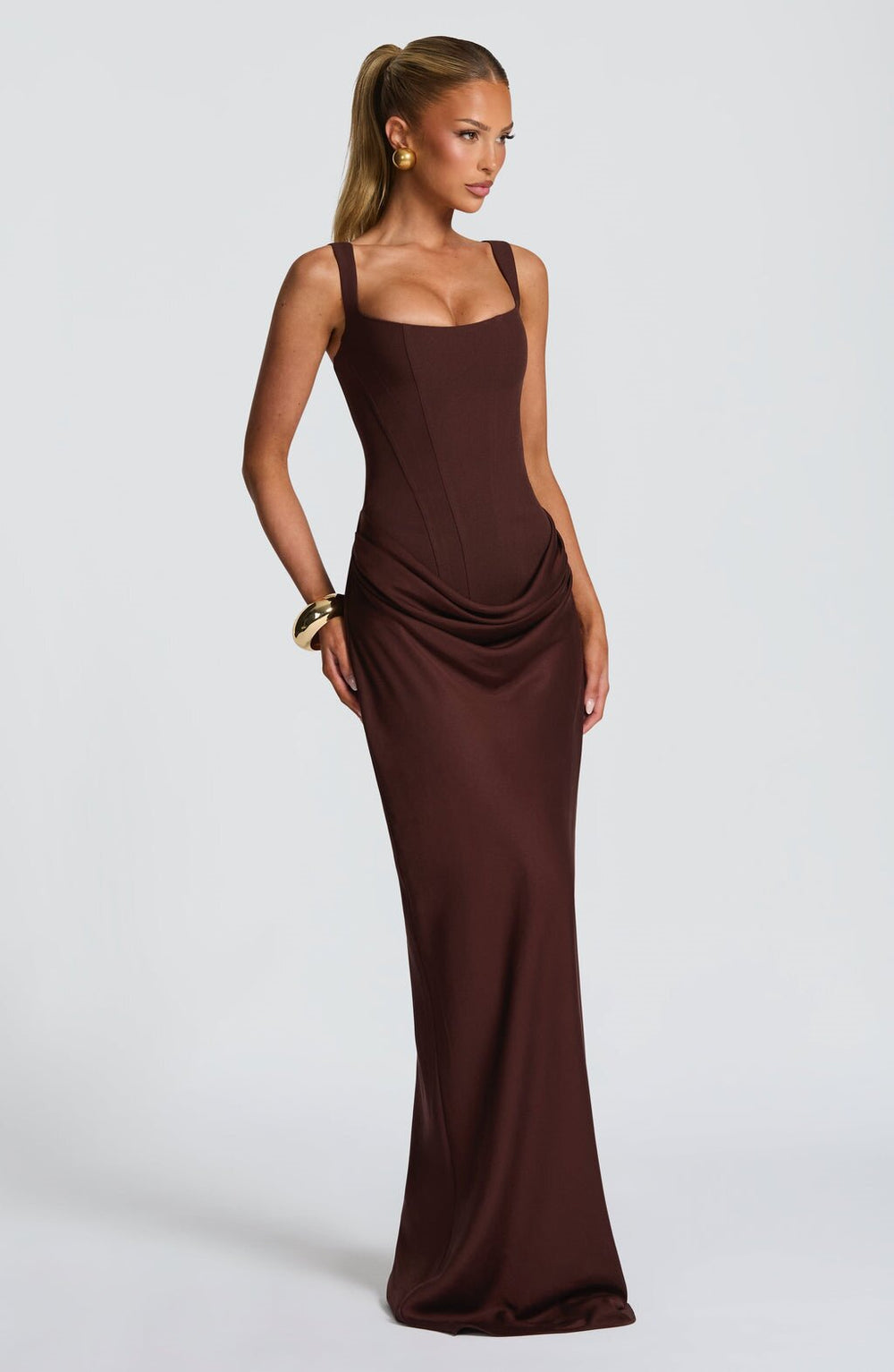 European and american style  spring new arrival: solid color fashion square neck sleeveless slim-fit patchwork ruched bodycon dress