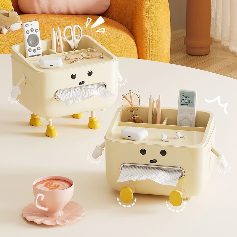 Desktop storage box tissue box cute creative DIY home living room coffee table desktop multi-functional storage box
