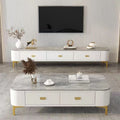 Tv cabinet coffee table living room for home small apartment 2025 modern casual tea table scandinavian floor-to-ceiling glass coffee table combination