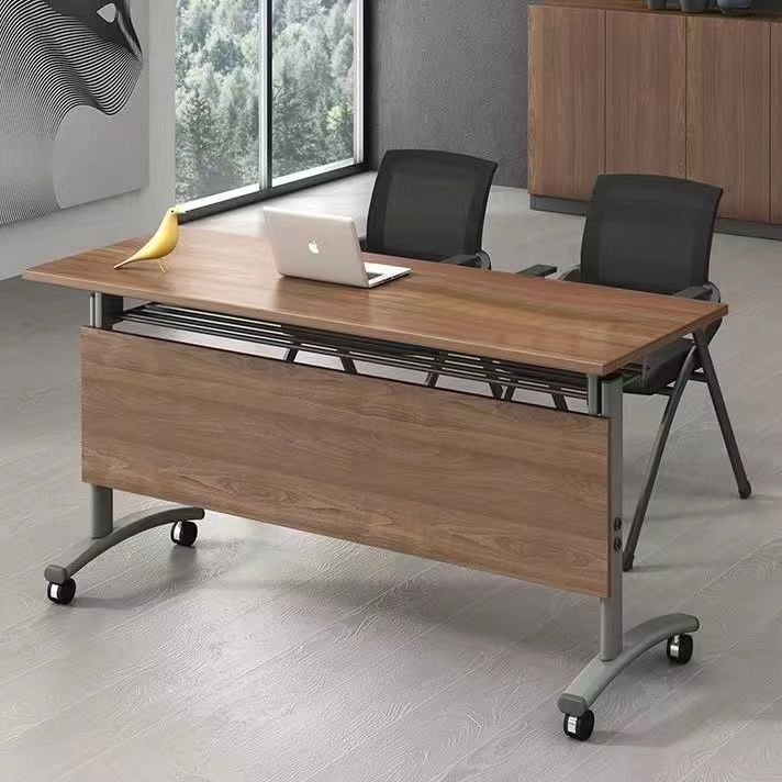 Foldable training table conference desk chair set - mobile, modular, multi-functional office tutoring desk - long double desk