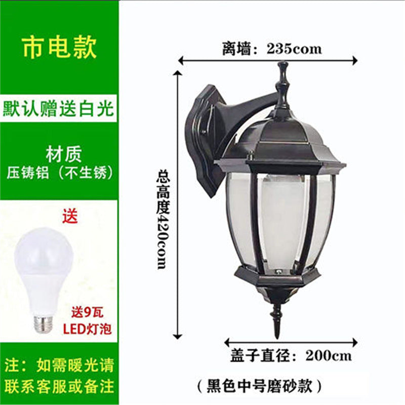 Outdoor wall light waterproof antique courtyard lamp european style outdoor villa pillar wall lamp luxury hexagonal wall sconce - hardwired