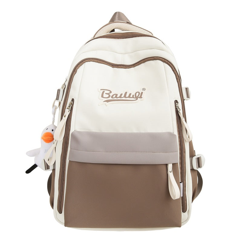 Men's college student backpack, junior high & high school student large capacity lightweight backpack, women's middle school backpack, breathable & weight-reducing backpack