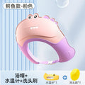 Crocodile shower cap - pink + shampoo brush + water thermometer