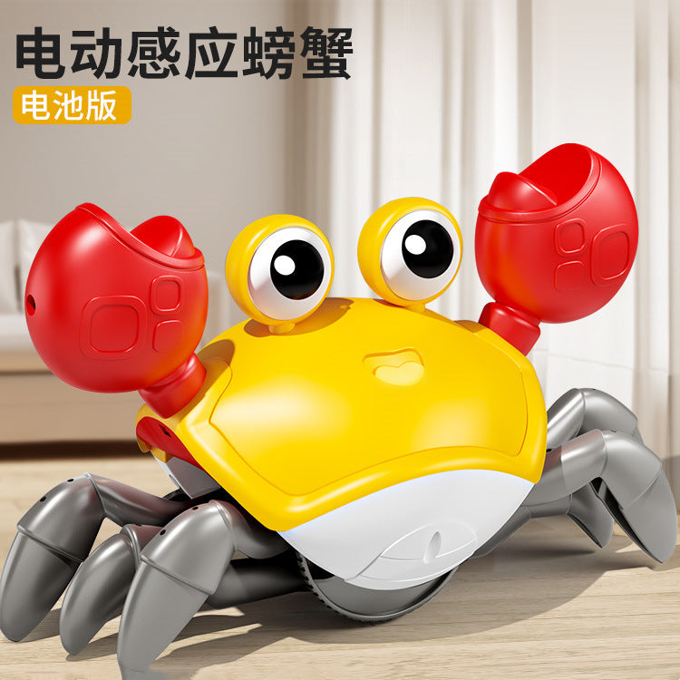 Rechargeable automatic induction charging electric escape crab with lights and music - realistic crawling toy for boys and girls - hot seller for street vendors