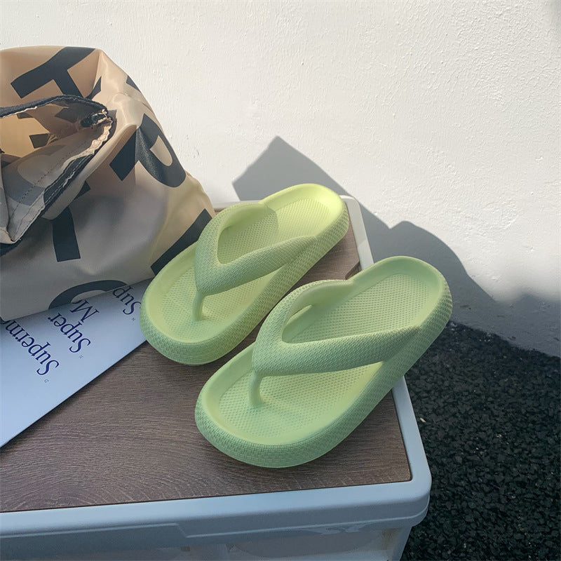 Women's summer flip-flops: thick-soled eva high-elastic rubber & plastic casual beach thong sandals - cross-border hot seller, lightweight & comfortable