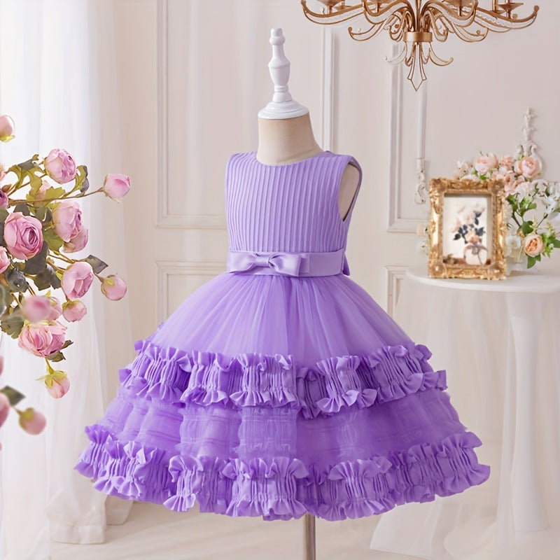 New arrival cross-border kids performance dress lace princess skirt festival tutu skirt gauze skirt first birthday dress performance costume