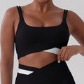 New arrivalhigh waist sports yoga skirt women's anti-exposure outdoor running golf skirt contrast colorfashion tennis skirt