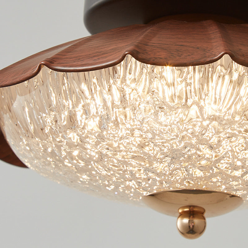 Vintage corridor aisle light Japanese-style cloakroom entrance entrance light medieval walnut pattern balcony ceiling light lamp