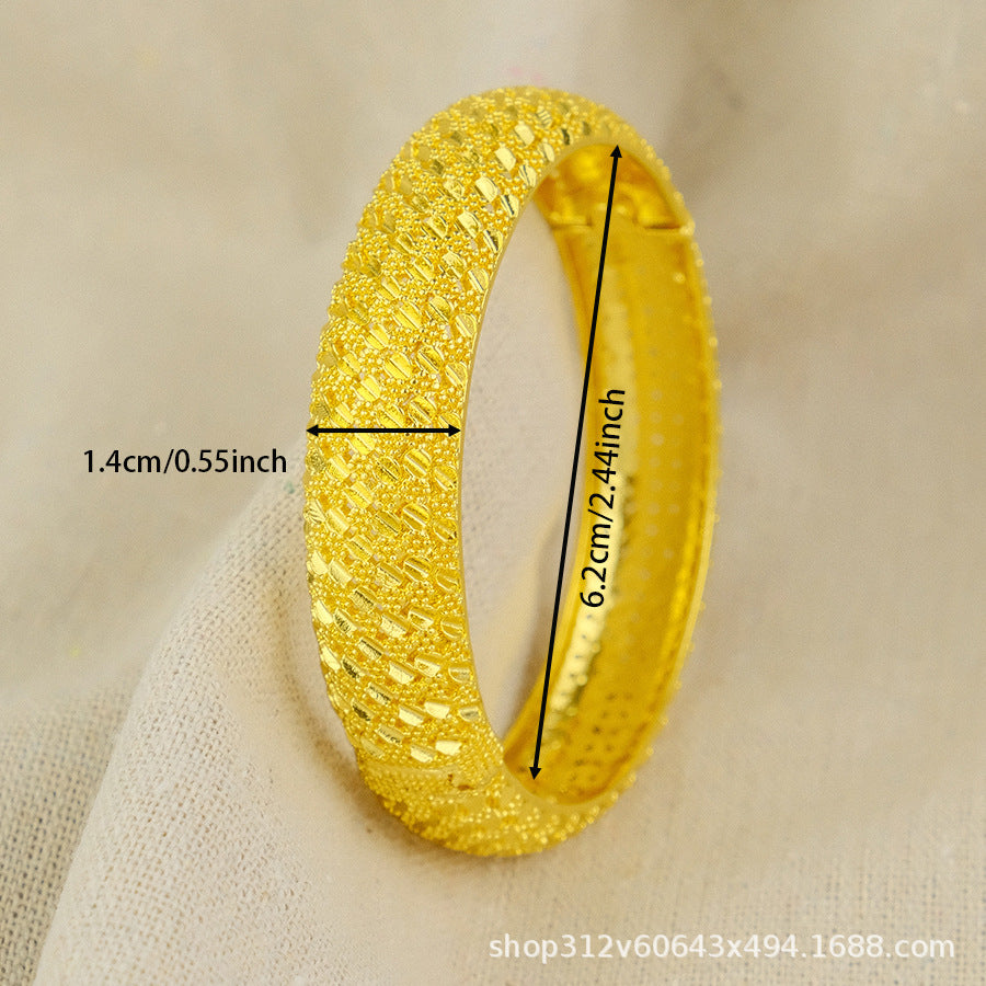 Middle east dubai 24k gold plated women's bangle luxury jewelry designer indian bracelet african arabian wedding