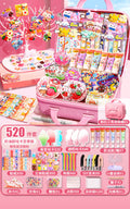 520 pieces of cream glue card stickers [free 3d suitcase + hanger + tools]