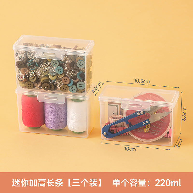 needle and thread plastic transparent storage box with lid drawer can be stacked needle box household mirror cabinet desktop storage box wholesale