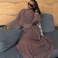 European and american cross-border african women's clothing  summer new casual printed polka dot shirt high-waisted midi skirt set