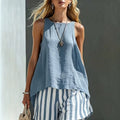 new european and american style solid color v-neck long sleeve shirt women's cotton linen casual loose button-up top - cross-border hot seller