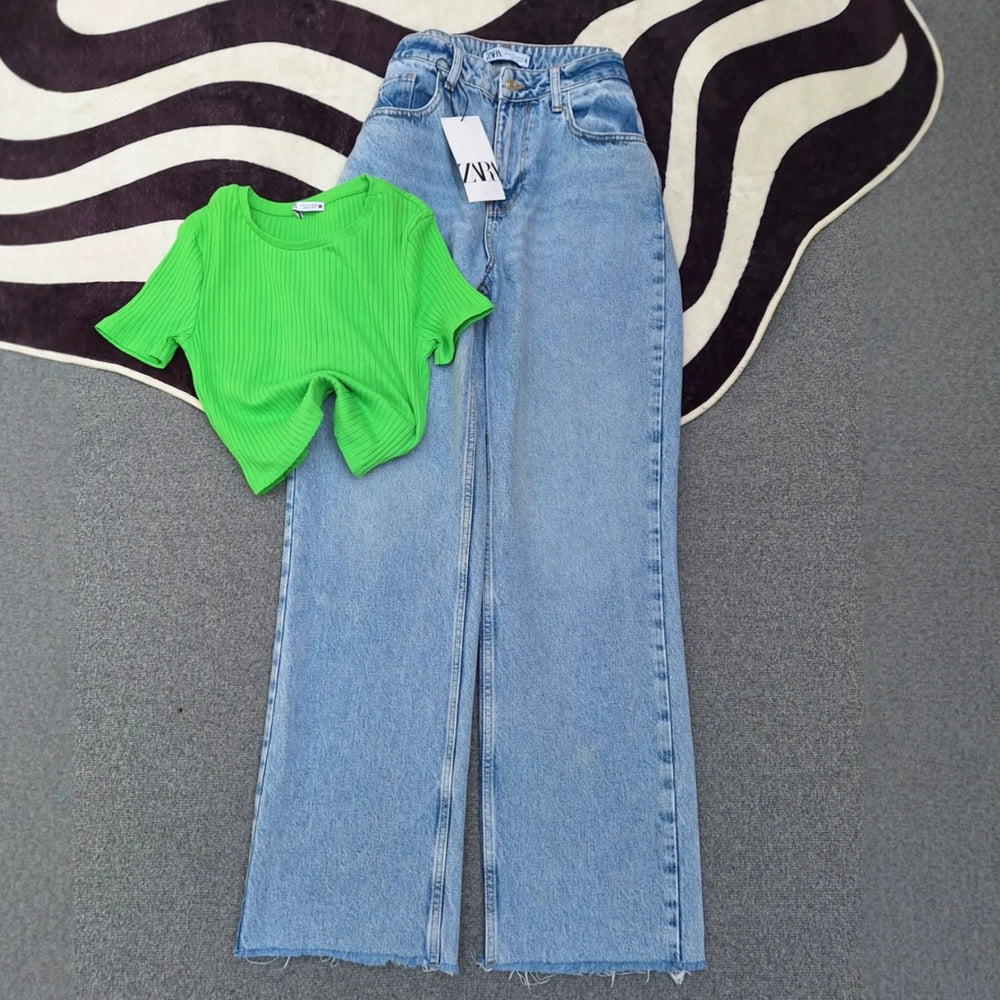 New arrival women's straight-legjeans cross-border trendy brand casualeasiest for matchpantslady jeans wholesale