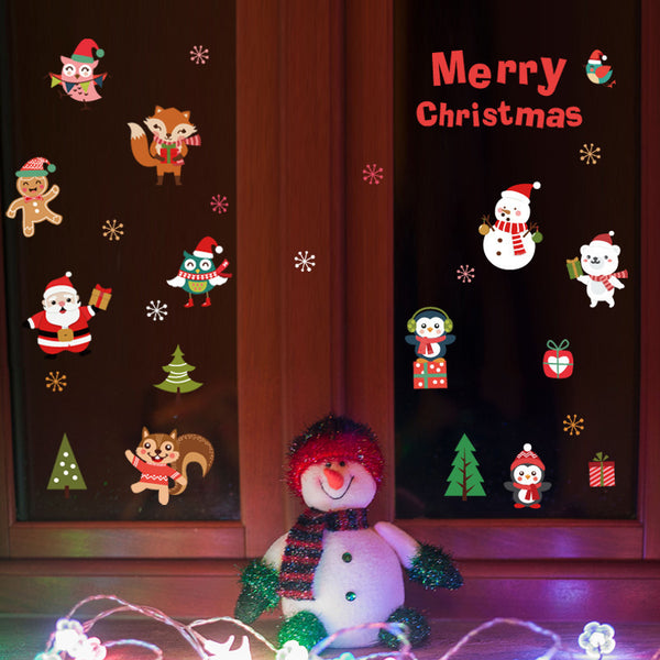 New Christmas sticker kindergarten children's room window glass wall sticker living room decoration self-adhesive sticker SK6038