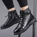 Men's martin boots: new 2025 autumn/winter collection - fleece-lined, british style, high-top casual leather shoes, non-slip men's footwear