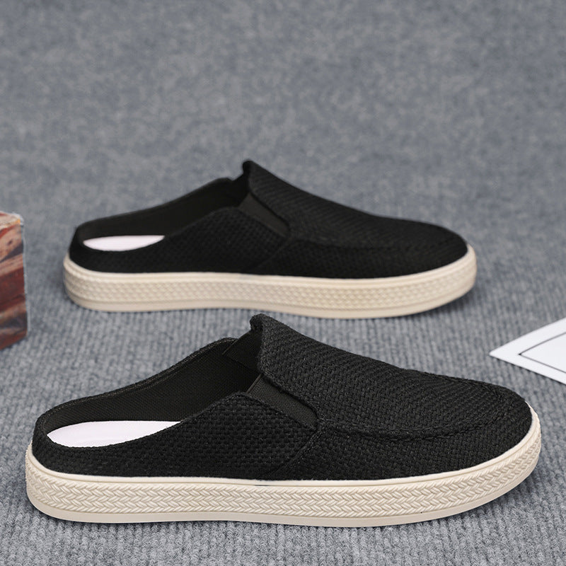 Canvas shoes for men summercasual lazy one-leg half-drag men's old beijing thousand-layer bottom cloth shoes trendy shoes spring & fall