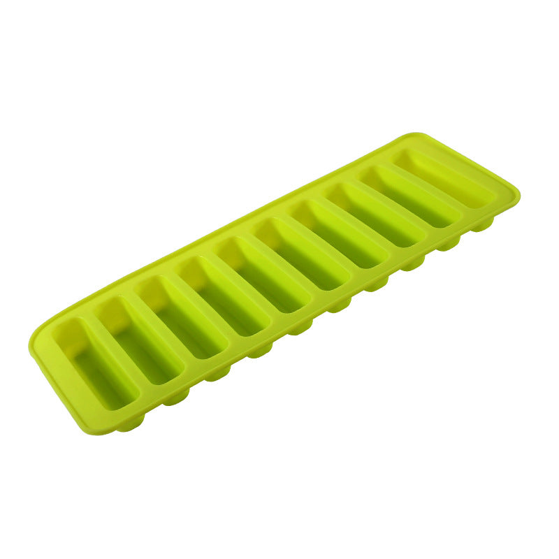 Cylindrical silicone ice cube tray mold - 10-cavity finger mold for cookies, ice pops, ice cubes, and chocolate diy