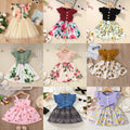 Girls' new summer dress : stylish bubble sleeve tulle skirt, elegant korean style princess dress