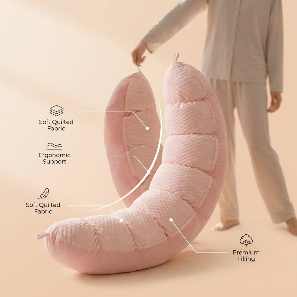 Pea-shaped detachable and washable pillow, leg support, abdominal support, waist adjustable long sleeping side sleeping slope pillow bed pillow