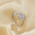hot-selling sunflower rotating ring, full zirconia open sunflower, new rotatable ring, high-end jewelry