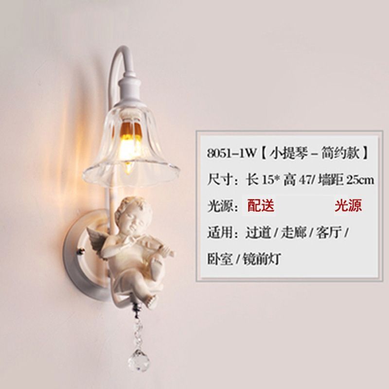 American crystal wall sconce - hallway, aisle, vanity mirror lighting - nordic creative living room, study, background wall, bedroom bedside fixture
