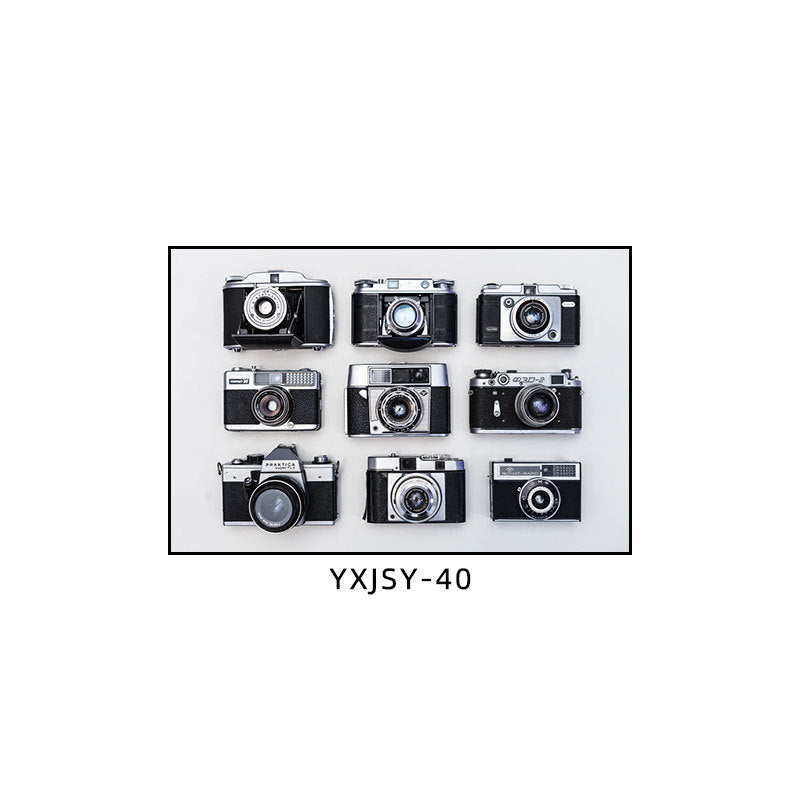 Camera photography Decorative painting Photo studio Black and white industrial style hanging painting Media studio Camera mural