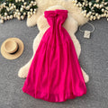 Frenchniche stylesense of design knot sexytube topdress women's beach vacation dress long dress spring summer