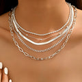 Multi-layered hip-hop necklaces wholesale, cross-border hot-selling, personalized metal punk style, high-end unisex jewelry