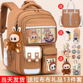 2026 new labubu backpack for girls, elementary school students grades 1-6, boys' lightweight kids' backpack, spine protection, and weight reduction