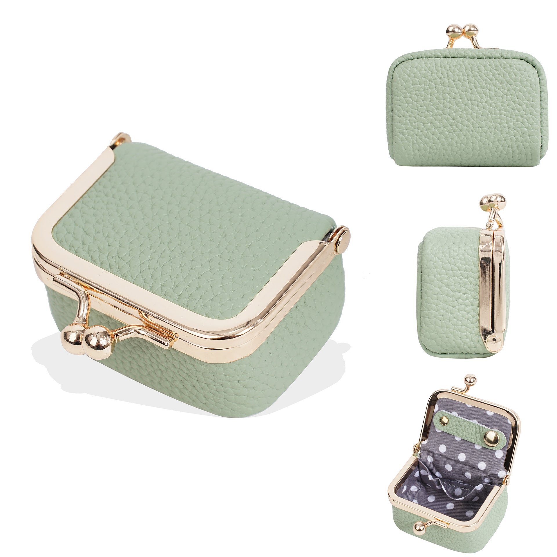 New leather mini bag wallet women's ring earrings jewelry storage box earphones coin mouth gold bag change bag