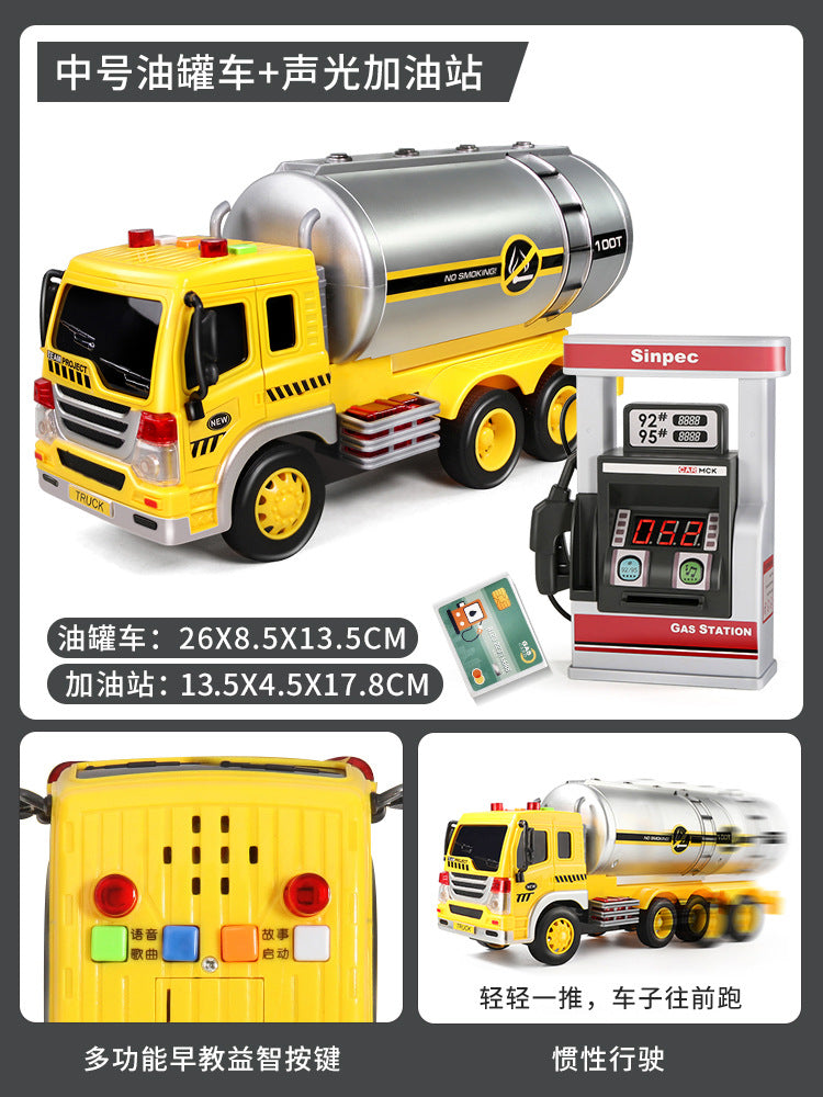 Kids' gas station toy model - realistic miniature cars - early education & pretend play for boys & babies - birthday gift