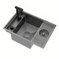 Sus304 hidden cup washer sink nano bar coffee shop milk tea western kitchen island mini single slot
