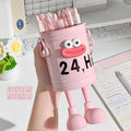 High-value, cartoon-themed pen holder - stylish, large capacity, cute, minimalist, retro storage bucket for students, desks, and offices