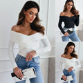 Ebay  fall/winter new arrivals: fashionable and sexy off-the-shoulder long sleeve tee