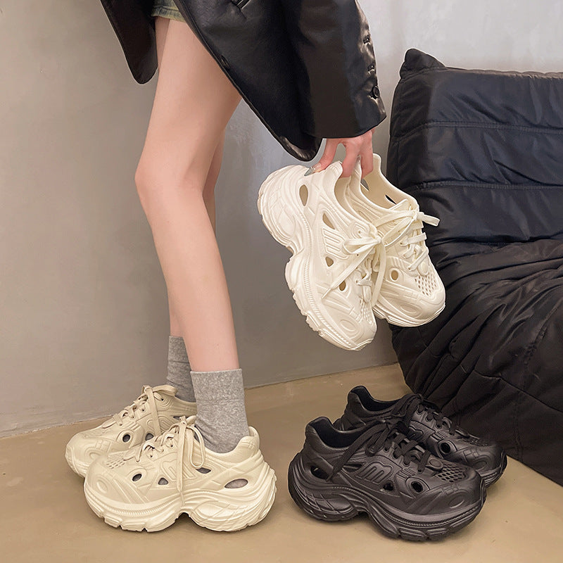2025 summer new eva platform clogs - outdoor wear, height increasing, beach sandals, "stomping on clouds" comfort, closed-toe slippers for women