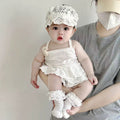 Summernew arrivalinfant outwear suspender bag butt shirt baby girl cute suspender cartoon bag butt skirt crawling suit summer
