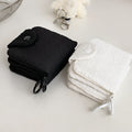 Vintage niche style headphone bag mini pleated coin purse women's cute fabric storage coin id card multi-layer card holder