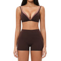 nude triangle cup intimates autumn thin style no steel ring sports suit beautiful back thin shoulder strap fitness suit 6116