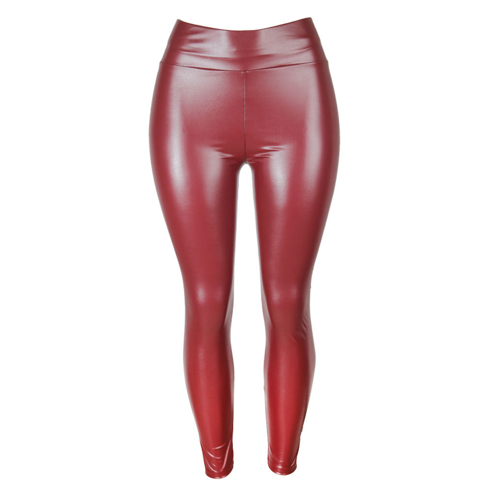 Ebay  new arrival glossy pu leather pants for women - european and american sexy high-waisted leather leggings, pencil pants, slimming effect
