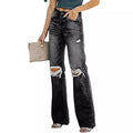 european and american cross-border e-commerce summer new arrivals: high-waisted, washed, distressed, casual denim jeans for