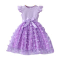Girls' dress for toddlers and young children, corset-style dress with 3d butterfly flutter sleeves