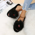 plus size rhinestone cotton slippers women's plush home slippers one-word fur slippers fall and winteroutwear slippers wholesale