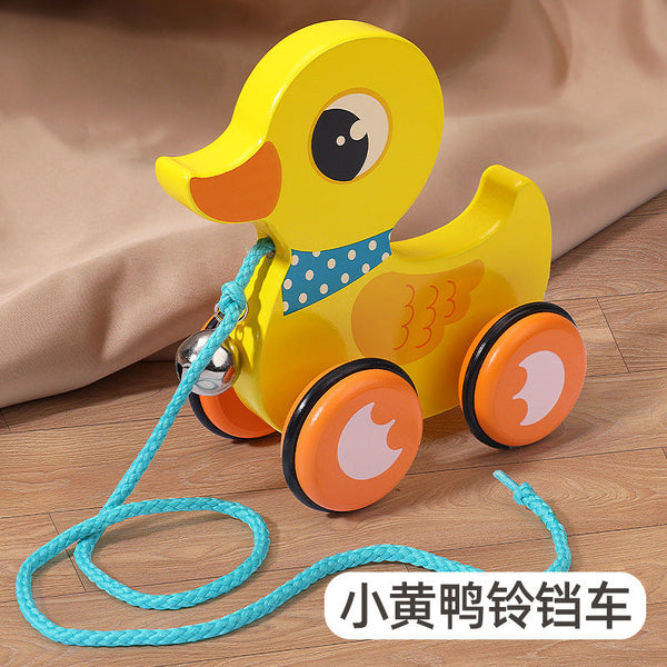 Drag dog toddler toy hand-pulled cart, small yellow duck pull wire, infant and child toy car leash toddler toddler