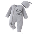 Amazon's new autumn and winter european and american newborn onesie letter printinglong sleeves multi-color bag butt hat two-piece set