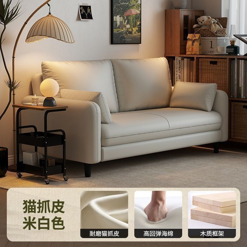 Cat scratch leather retro sofa small apartment comfortable corduroy sofa living room balcony rental house sofa with backrest