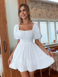 european and american women's clothing  summer  new sweet & chic office-ready backless mini dress