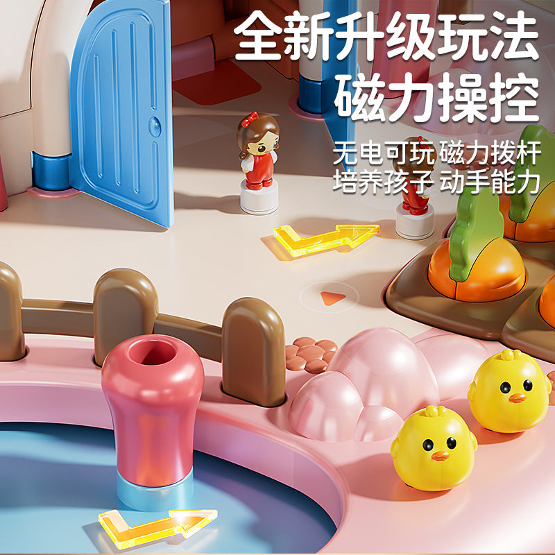 Kids' magnetic fun farm toy set - perfect for girls' pretend play, elsa princess castle birthday gift for babies