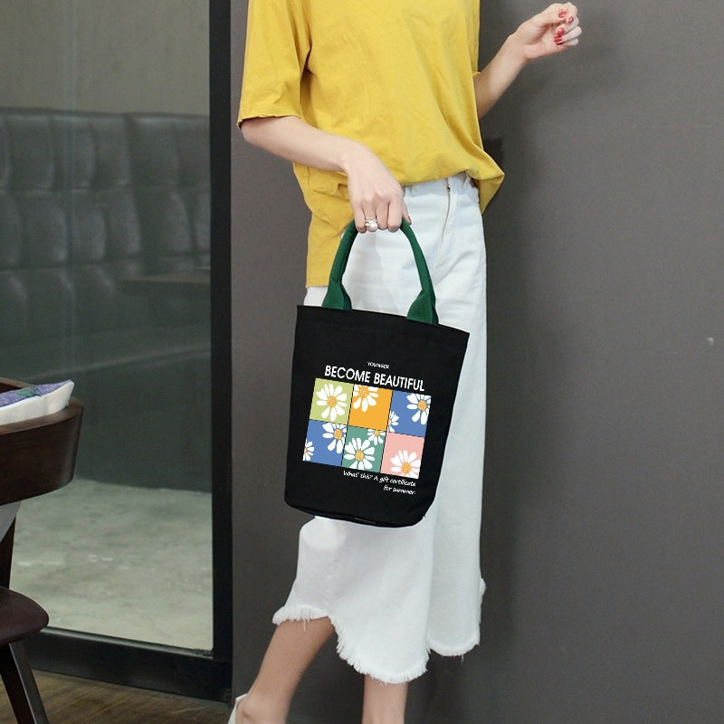 Japanese lunch box bag thermal insulation bento handbag student with meal waterproof office worker meal bag large capacity canvas bag